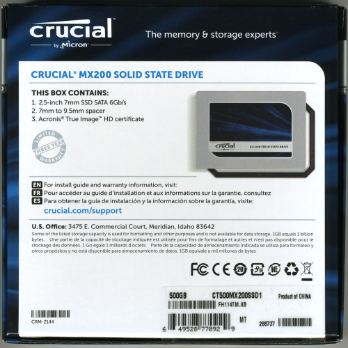 Crucial hot sale mx200 500gb